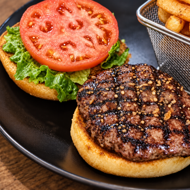Classic burger platter.