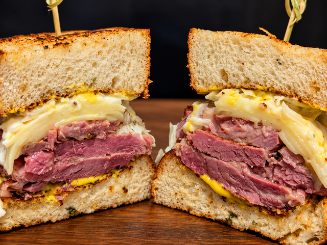 Corned beef sandwich platter.
