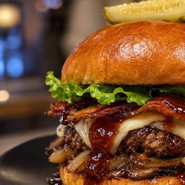 Cowboy burger platter.